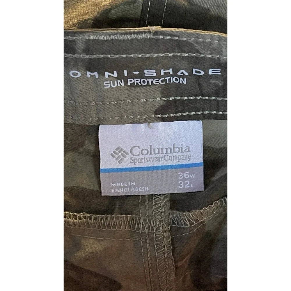 NWOT COLUMBIA Omni Shade Smith Creek Printed Pants Camo Mens 36x32 Gorpcore